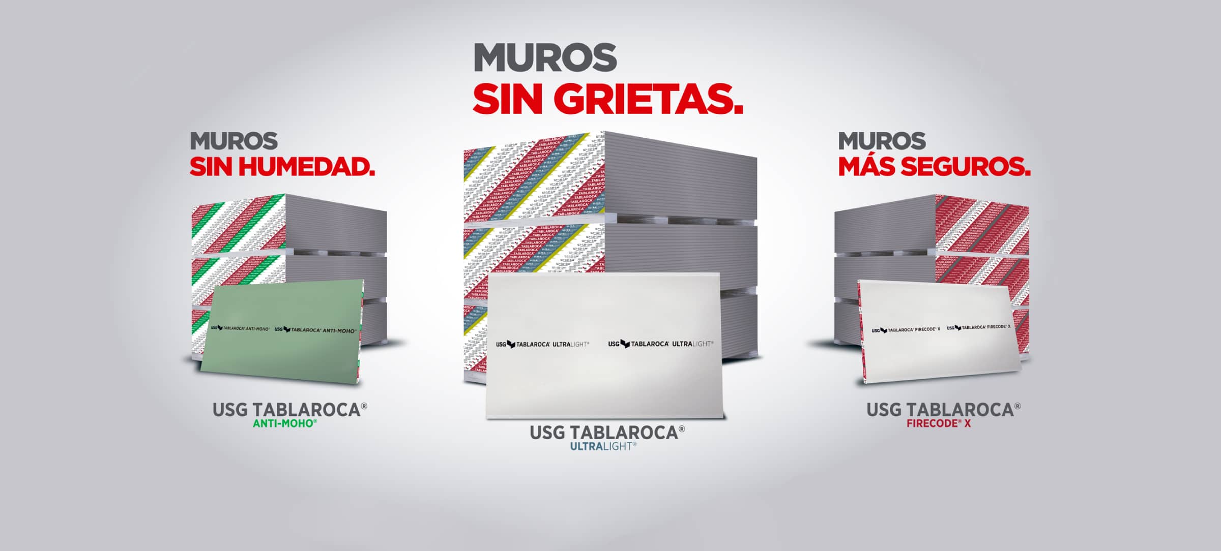 USG Tablaroca Antihumedad, Ultralight y Firecode X - Tablaroca-Durock-USG-Materiales-Dimaco-Panel-Rey-Plaka-Cozumel